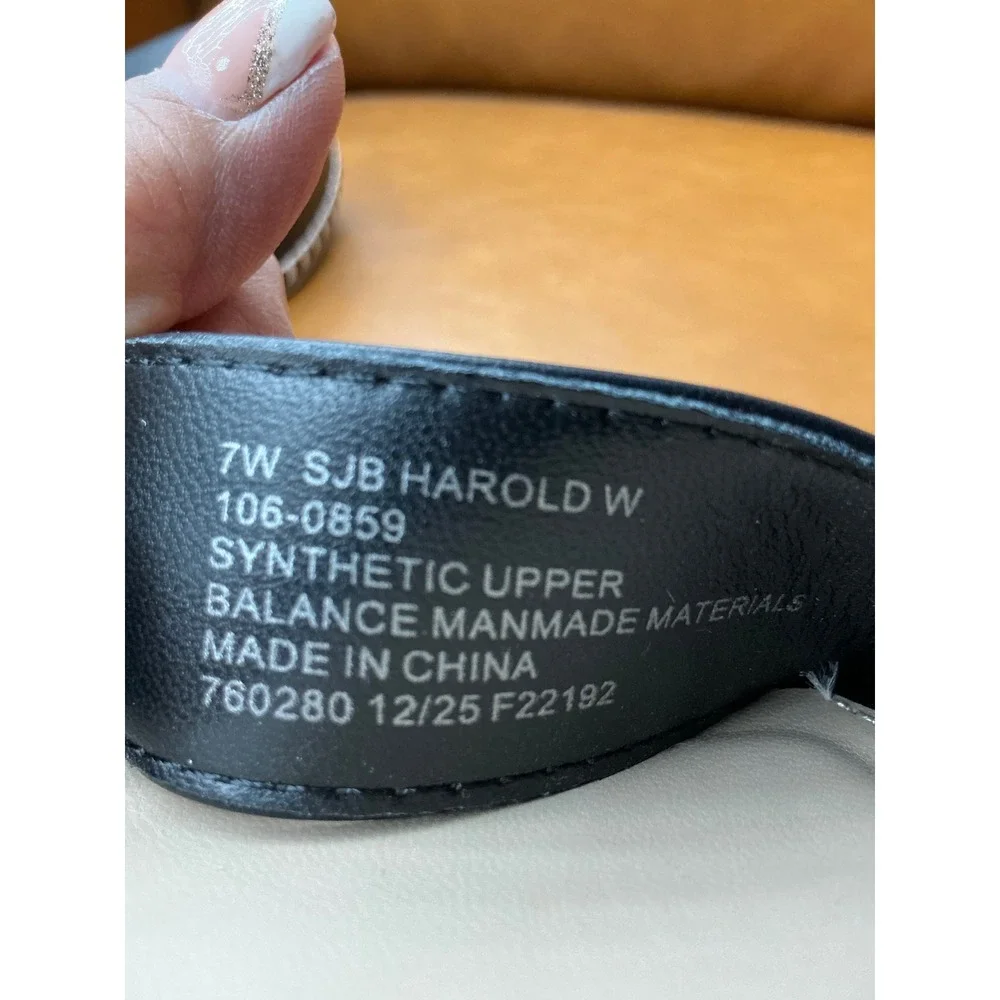 St. John's Bay Harold Platform Sandal Womens 7W Black New Espadrille Wedge